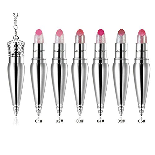 HuntGold Königin Zepter Glänzend Feucht Lippenstift Dauerhaft Feuchtigkeit Glitzer Lippen Kosmetik Kirsch rosa - 4