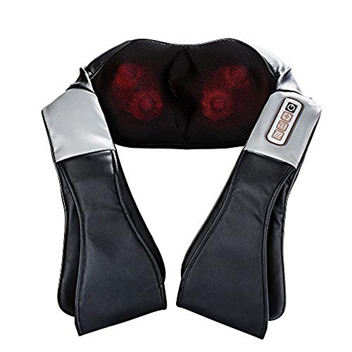 Preisvergleich Produktbild IBUYTOP Nacken- und Schultermassagegerät mit Wärme-Shiatsu-Knetmassagegerät, Knetmassage-Therapiekissen mit Wärme zur Linderung von Muskelschmerzen, Steifheit
