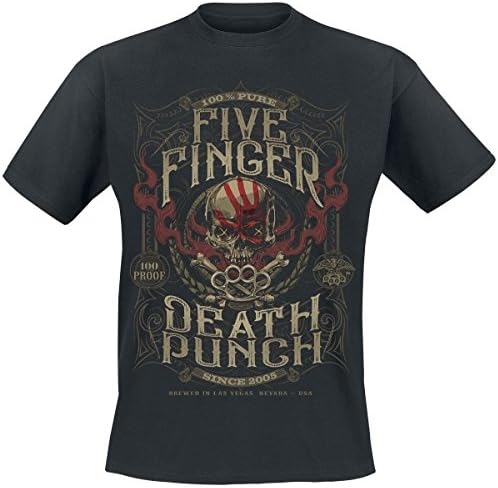Five Finger Death Punch 100 Proof T-Shirt Men T-Shirt Black, Regular