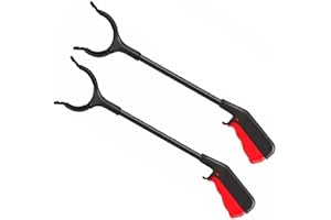 ILIEMAO Müllzange Kinder 2 stk，Klein，MüLlgreifer 30 cm 60 cm, Kinder Greifzange, Senioren Kurz MüLlgreifer, Greifarm Garten Greifer, MüLlsammelklammern MüLlzange, HygienemüLlklammern(Size:60 cm 24 in)