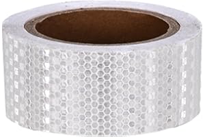 WEROWNSGSO Ruban adhésif réfléchissant blanc - 10 m x 5 cm - Étanche - Bande d'avertissement autocollante - Ceinture de sécurité pour véhicules et remorques - Ruban d'avertissement accrocheur pour l'extérieur