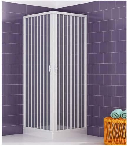 MARWELL Glasdouche Flexi 77-90 x 77-90 x 190 cm – hoekdouche met hoekingang – douchecabine met hoogwaardige aluminium profielen verchroomd