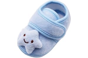 Amaone Baby Boys Girls First Walking Shoes 0-18 Months Infant First Walking Soft Sole Anti-Slip Casual Flats Crib Shoes Winter Warm Slippers Moccasin Prewalker