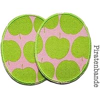 Set 2 Knieflicken Apfel Flicken zum Aufbügeln für Kinder