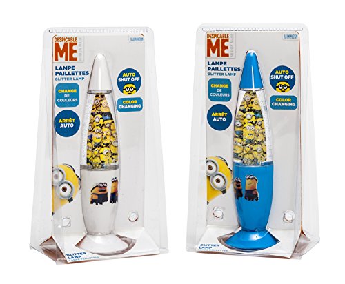Despicable Me – Minions 90325 – LED Lavalampen mit Glitzer – 2 Motive sortiert – einzeln in Blisterpackung 18 x 6 cm, blau/weiß - 3
