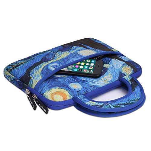 MoKo Universal 7-8 Zoll Tablet Tasche – Neoprene Handtasche Tragetasche Aktentasche Wallet Bag für iPad Mini 4 / 3 / 2 / 1, Samsung Galaxy Tab S2 8.0″, Yuntab 7″, Zenpad 8.0″, Sterne Nacht - 6