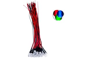 CLEISCRY 50 stücke Round 5mm LED vor verdrahtetes Wasser klar 5V 12V rgb langsam (RGB slow) Leuchtdiode mit Kunststoff halter (rgb langsam (RGB slow), 5mm Round)