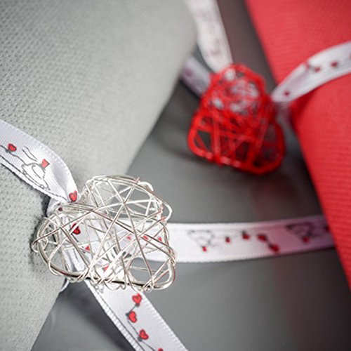 Dekoanhänger in türkis aus Draht in Herzform – Inhalt pro Packung 6 Stück - 3