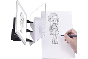 Tracing Drawing Board, Sketch Mirror Reflection Board with 5 Brackets, Easy Drawing Sketching Tool Convient pour Le Papier, Le Tissu Blanc, Les Non-tissés, Les Graffitis