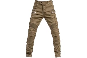 ORANDESIGNE Herren Motorradhose Mit Protektoren Sportliche Motorrad Hose Stretch mit Oberschenkeltaschen Motorradjeans Schutzhose mit 2 Paar Protektoren an Hüfte und Knie