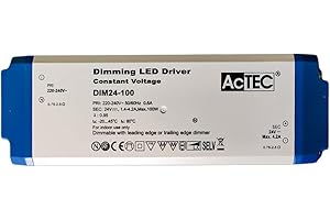 LEDLUX Alimentador transformador regulable con Triac Dimmer 24 V 100 W, regulable directamente en CA 220 V corte de fase, voltaje constante para tira LED 24 V