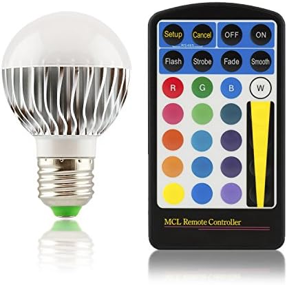 Colour Changing LED Light Bulb E27 Small Multi-Coloured Bulb with Remote Control 5 Watt Dimmable 120 Degree Angle Bulb Spotlight Original Qualilux®