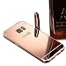 Produktbild Samsung Galaxy S7 Edge Luxus Metallrahmen Plastik Spiegel schlanke Hülle Case Cover - Ularma (Rosegold)
