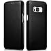 Produktbild Mobiskin Tasche für Samsung Galaxy S8 | Case mit Echt-Leder Außenseite für S 8 (SM-G950) | Schutz-Hülle seitlich aufklappbar | Ultra-Slim Cover | dünne Handy-Hülle | Etui | Schwarz