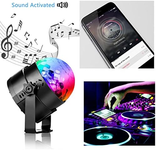 Party Lights - Disco Lights - SOUND ACTIVATED &amp; COLOR CHANGING - Disco Ball Projector for KTV Club Bar Home Wedding Show Outdoor (7 Colors+Remote UP) - MHBY