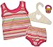 Produktbild 2 tlg. Set Puppenkleidung Gr. 35 - 45 cm - Unterwäsche Slip + Unterhemd rosa gestreift Kleidung Bekleidung