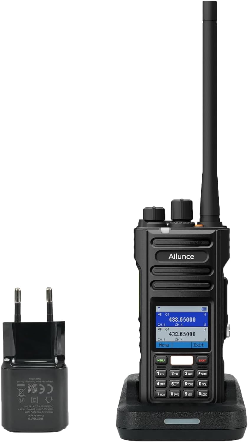 Retevis Ailunce HA2 Radioaficionado, Emisora Caza Walkie Talkie, APRS/GPS, Bluetooth, Control De Aplicaciones, Recepción de Banda de Aire, 2800mAh USB-C, IP67 Walkie Talkie Largo Alcance (1 Stück)