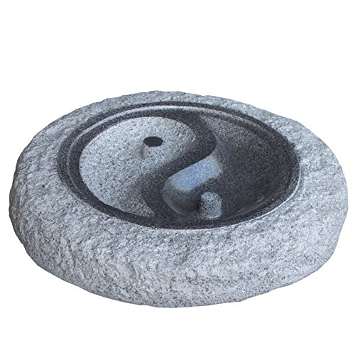 Vogeltränke Ying Yang dunkelgrau Polystone Granitoptik Granit Vogel Tränke grau Kunststein B-Ware zum Sonderpreis - 2