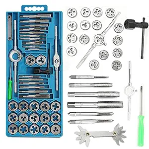 uptodateproducts M3-M12 Alloy Metal Metric Tap Wrench and Tooth Screwdriver Die Hinge Hand Frame - Set of 40Pcs