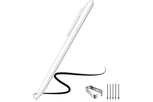 MAYDORHER EMR Stylus Pen for Wacom, for Remarkable 2, for Samsung Tab with 4096 Pressure Level Sensitivity, Palm Rejection, Natural Tilt, No Charging, Tail Eraser, 5 Spare Nibs & Clip (White)
