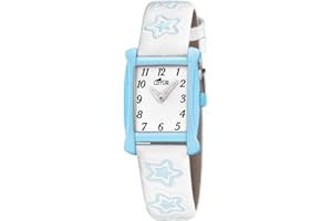 LOTUS Reloj Infantil 18256/3 Outlet Caja de Acero Inoxidable 316l Multicolor Correa de Cuero Blanco