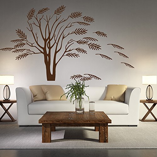 Wall Decals Autumn Nature Trees Acacia Robinia Tree Forest Plants Vinyl Decal Sticker Home Décor Bedroom Living Room Nursery Murals M105