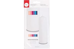 Rayher 3102500 Verzierwachs, Fashion-Töne, Set 6 Verzierwachsplatten, Farben sortiert, je 20 x 6,5 cm, Wachs zum Kerzen verzieren, Kerzenwachs, Wachsfolie