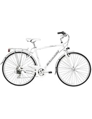 Bicicleta de paseo Cicli Adriatica Sity 3 para hombres cuadro de aluminio 28" 18 velocidades (Blanco, 50)