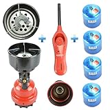 Shisha Gasbrenner Anzünder Gaskocher Kohle Campingkocher + Feuerzeug + 4 Gas Kartuschen