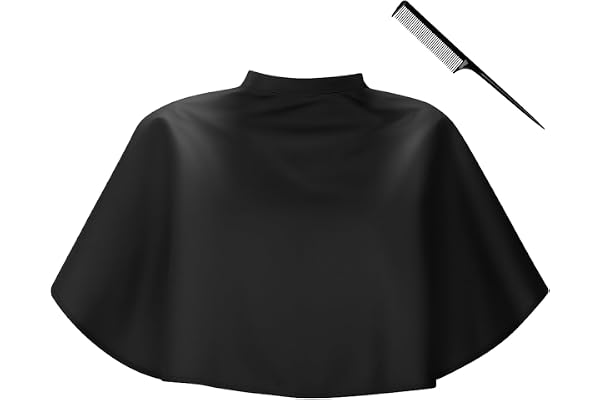 JRSHIRLEYLTD 1 st frisörkappa kort, svart makeup-kappa, sminkrock frisörkappa vuxna, vattentätt hår klippkappa, kappa frisörtillbehör frisörtillbehör, svart, Länge 81 cm x Breite 74 cm