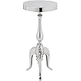 Kare Design Side Table Barocco, Silver, Metal, Elegant, Vintage Coffee Table, Three Table Legs, Room Decor, Home Decor for Living Room, Bedroom, 62x27x27 cm (H/W/D)