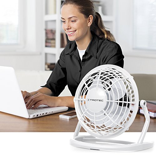 TROTEC TVE 1W Mini USB Ventilator / Fan / Lüfter in Snow White, geräuscharm mit An/Aus-Schalter, 360° Neigungswinkel, ideal für Schreibtisch Laptop Notebook, oder unterwegs (weiß) - 5