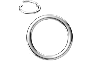 Body CAC Titanium 20G/18G/16G Nose Ring Hoop, Gold Plated Clicker Sleeper Earring Piercing