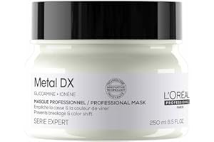 L'ORÉAL PROFESSIONNEL PARIS L'Oréal Professionnel Maska do włosów farbowanych i zniszczonych, długo utrzymujące się kolory i połysk, seria Expert, maska Metal DX, 250 ml