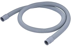Kenekos - Tubo di scarico/prolunga per lavatrice o lavastoviglie da 1,5 m - Tubo flessibile per acque reflue, diametro delle estremità 19 mm e 21 mm. Due connettori dritti