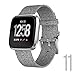 Produktbild Y56 140mm-200mm band armband ersatzarmband für Fitbit Versa Luxus Strap Armband Ersatz Luxus-Gewebe-Ersatz-Zubehör-Armband-Bügel für Fitbit Versa (Grau)