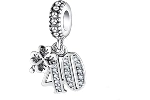 GHMIOU Numero Charm Ciondolo a forma di numero in argento Sterling 925, per braccialetti e collane, regalo di Natale e compleanno per donne