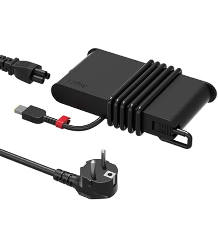 170 W Laptop oplaadkabel - GaN platte voeding met gele vierkante stekker voor ThinkPad P53 P52 P73 werkstation en Legion Y7000P Y720 Gaming Laptop voeding (20 V/8,5 A