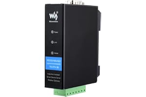 Waveshare RS232/RS485/RS422 till RJ45 Ethernet-omvandlingsmodul, industriell järnvägsfäste isolerad seriell server, TCP/IP till seriell modul, 10/100 m RJ45-kontakt för automatisk förhandling