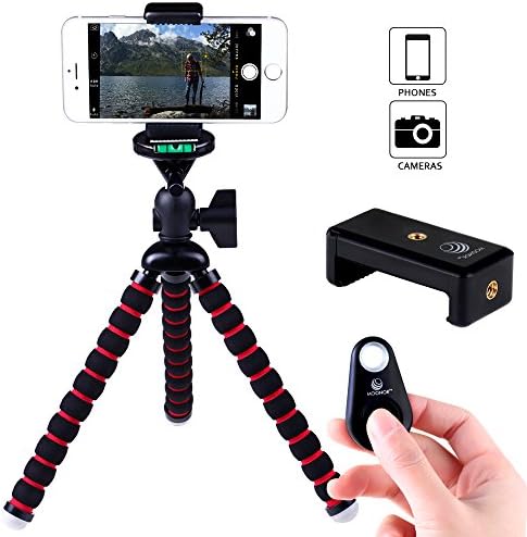 Moonor Universal Flexible Adjustable Octopus Tripod Stand with Smartphone Holder Mount for SLR DSLR Cameras