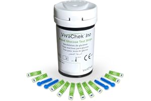 FOVIFLXY VivaChek Diabetes Strips x 100 & Diabetes Lancets x 100, Auto-Code Blood Glucose Test Strips, Blood Suger Test Strips for UK Diabetics (VivaChek Ino X Only)