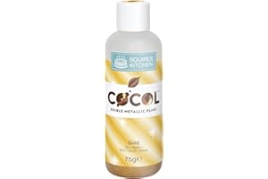Squires Kitchen COCOL Metallic Chocolate Paint - The ultimate product for adding colour to chocolate and for making your own transfer sheets - Gold 75g