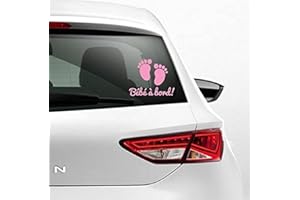 Sticker autocollant rose clair bébé à bord petit pied bébé de Kdosublim