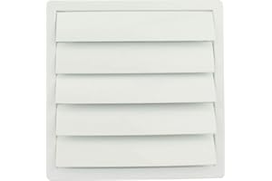 MKK Lüftungsgitter Lamellengitter Wetterschutz Kunststoff 170 x 170 mm Ø 100 mm Weiß