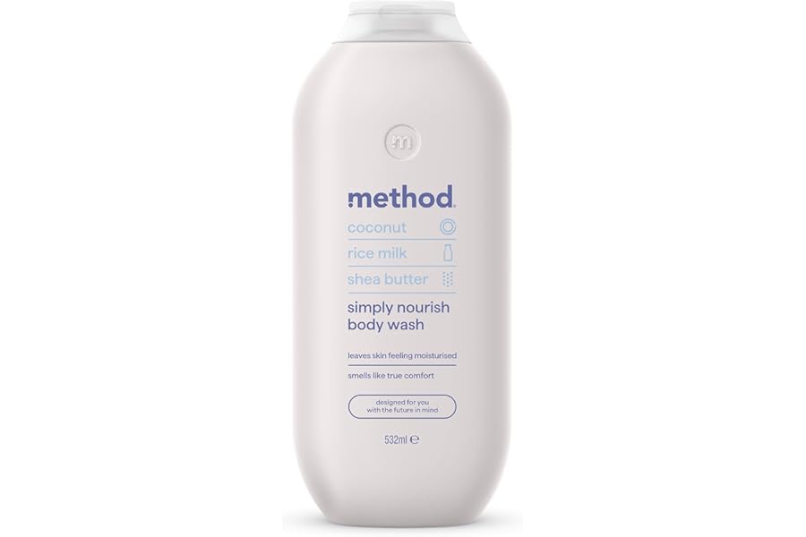 Method Body Wash, Simply Nourish, Shower Gel, Coconut, Rice Milk And Shea Butter Scent, Pack of 1, 532ml