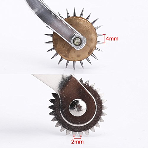 Musuntas 2er 2mm & 4mm Schnittmusterrädchen mit Holzgriff, Kopierrädchen Markierrädchen Schneiderrädchen Schnittmusterrad - 2