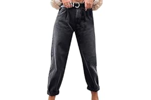 Onsoyours Donna Jeans Mom Fit Slim A Vita Alta Jeans da Donna Stile Boyfriend Pantaloni Vintage retrò in Denim Pantaloni Larghi Jeans