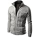 Produktbild Heligen Mode Wintermantel Herren Lederjacke Schlank Gestaltete Revers Strickjacke Mantel Jacke Winterjacke Baumwollmantel Softshelljacken