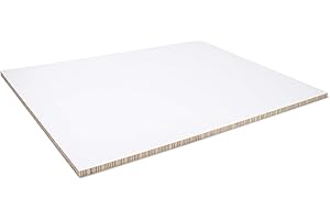 ‎MODULOR Pappwabenplatte kartonkaschiert, 2 cm x 75 cm x 100 cm, 2.600 g/m², Wabenplatte für Bühnen,- Möbel- und Messebau, Abdeckung aus Kraftliner, weiß