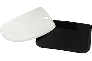 ‎FMPROFESSIONAL FMprofessional 2-teiliges Teigkarten-Set - perfekt zum Glattstreichen, Dekorieren und Ausschaben von Teig - hitzebeständig und spülmaschinenfest, Schwarz/Weiß